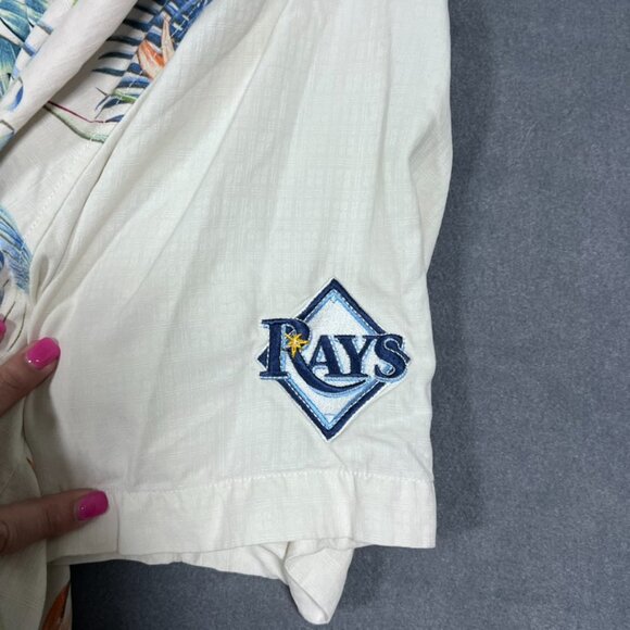 Tommy Bahama Cool, Palm and Collected Tampa Bay Rays Camp Shirt 100% silk - Picture 5 of 10